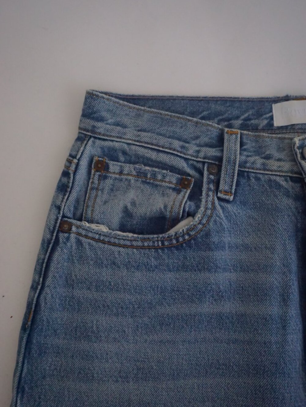 Boyish Gilda Light Wash Toby High Rise Straight Leg Jeans Button Fly Denim 27 - Picture 7 of 15